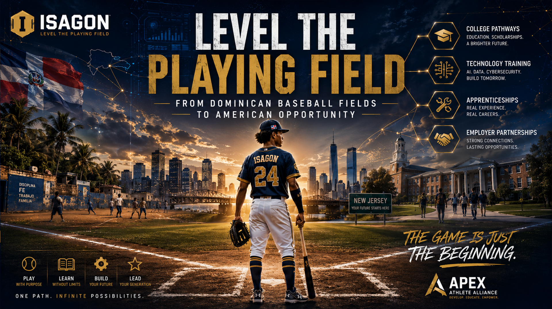 Level the playing field from Dominican baseball fields to American opportunity