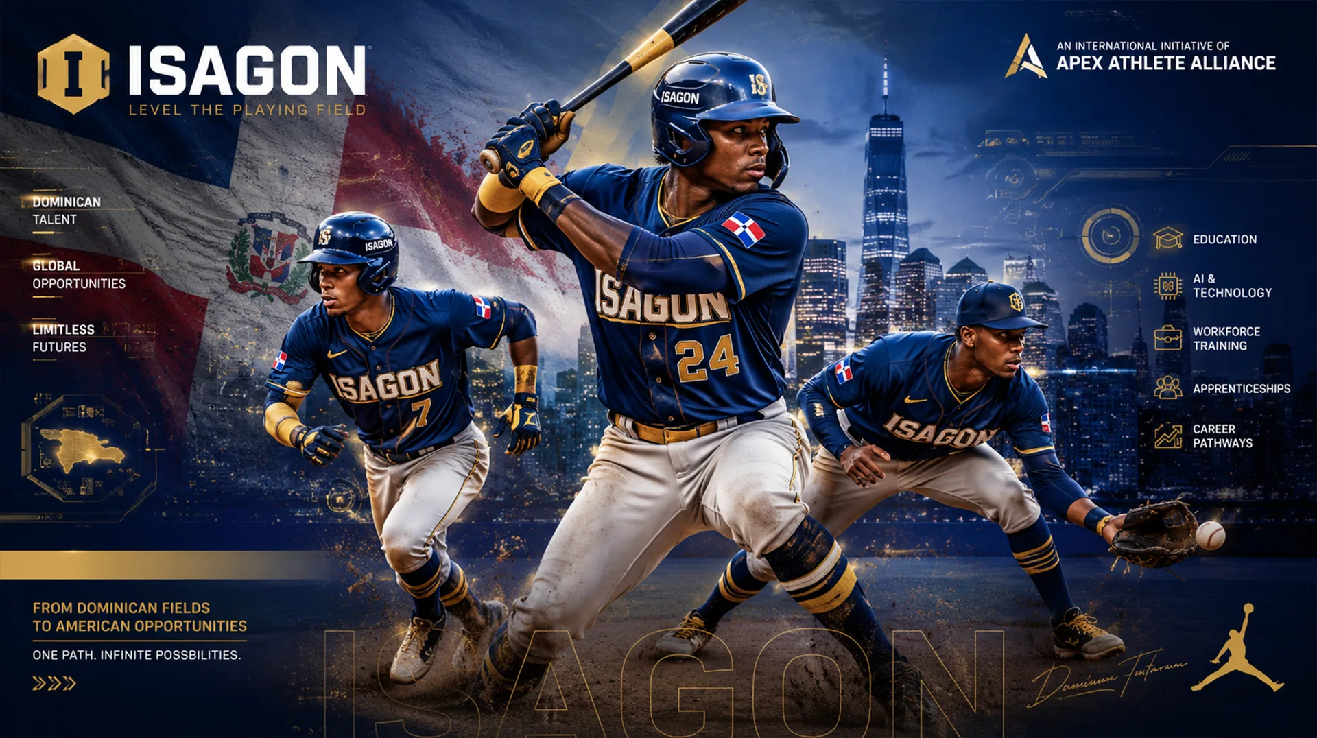 ISAGON Dominican baseball players in action